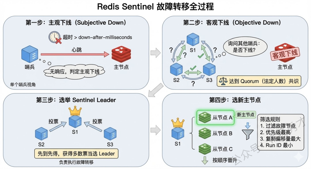 Redis哨兵故障转移流程